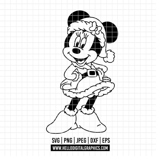 COD4138 - Minnie christmas svg, Disney svg, mickey svg, minnie svg, Silhouette, Cricut