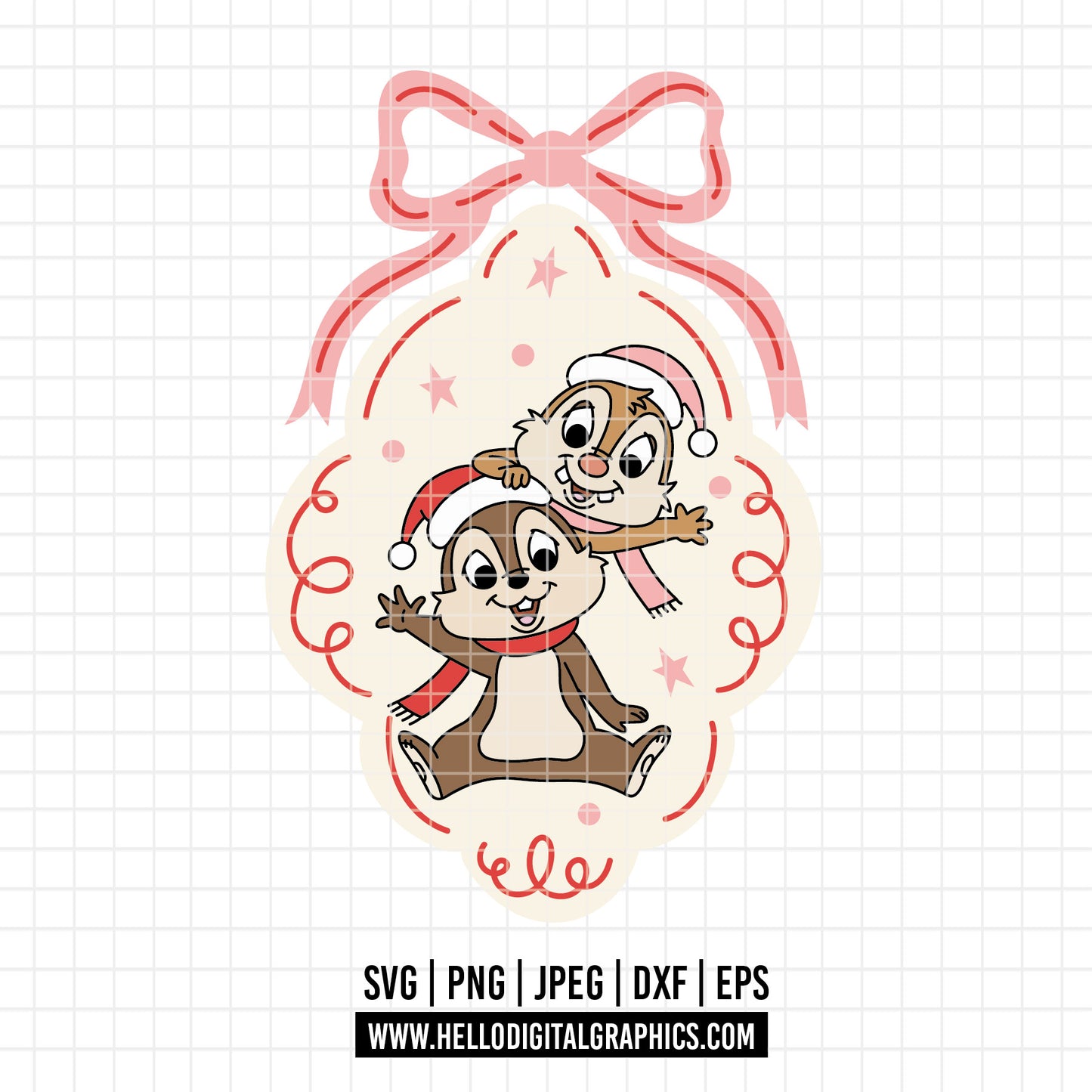 COD4146 - Chip and Dale Christmas Svg, chip Svg cut file for Cricut, Chip and Dale png, Double Trouble svg