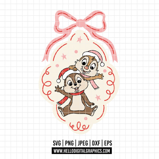 COD4146 - Chip and Dale Christmas Svg, chip Svg cut file for Cricut, Chip and Dale png, Double Trouble svg