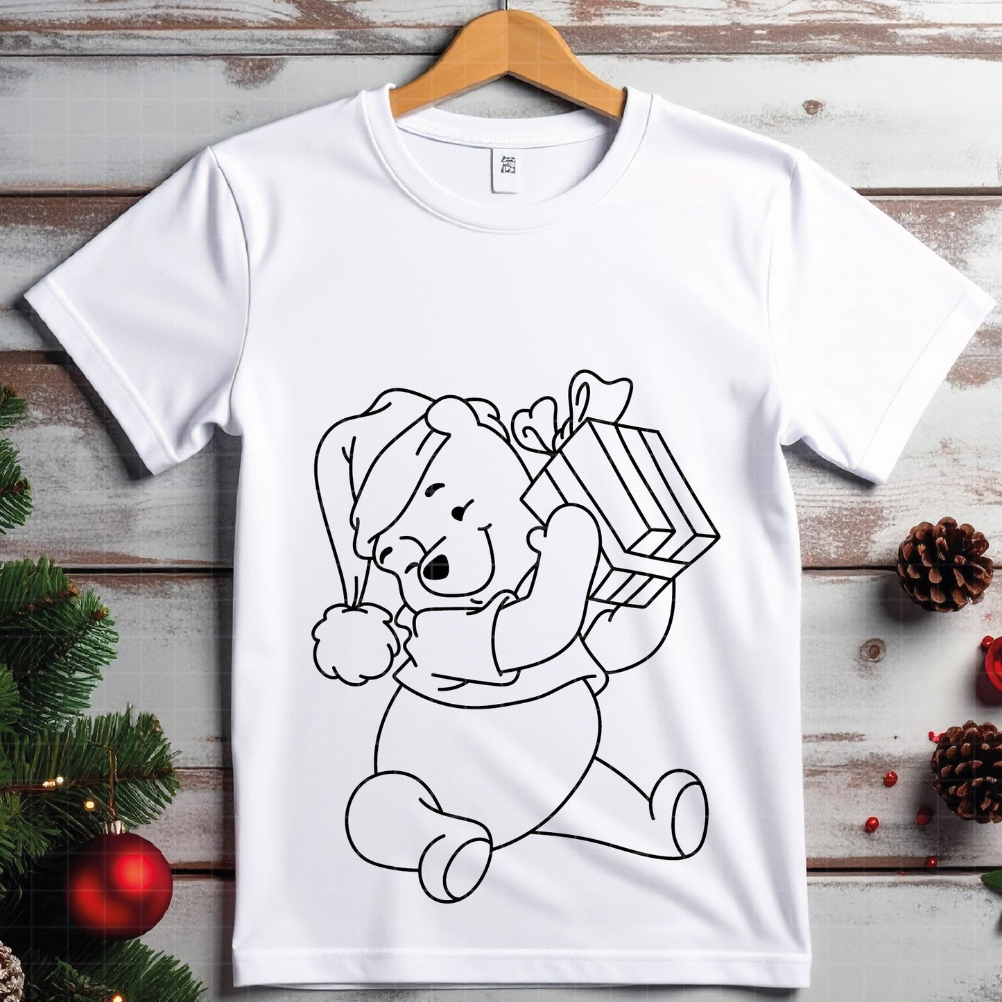 COD4148 - Christmas pooh svg, Winnie Pooh  svg, Winnie Pooh christmas cut file, disney svg, disney christmas svg