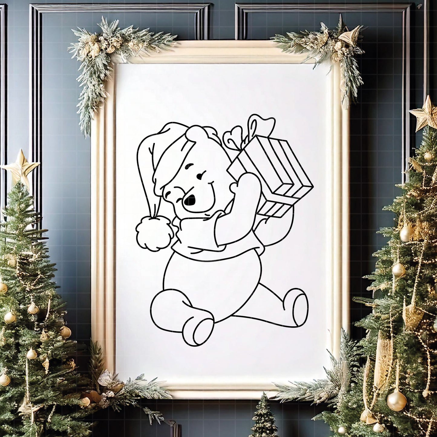 COD4148 - Christmas pooh svg, Winnie Pooh  svg, Winnie Pooh christmas cut file, disney svg, disney christmas svg