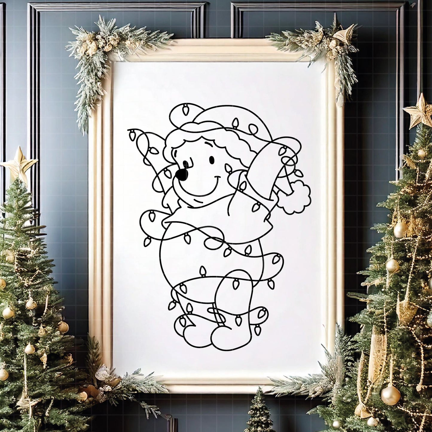 COD4149 - Christmas pooh svg, Winnie Pooh  svg, Winnie Pooh christmas cut file, disney svg, disney christmas svg
