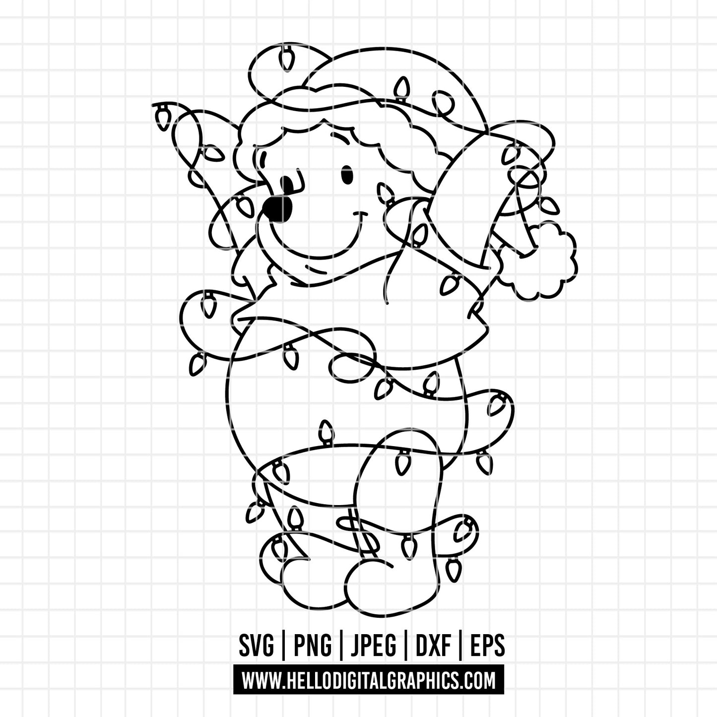 COD4149 - Christmas pooh svg, Winnie Pooh  svg, Winnie Pooh christmas cut file, disney svg, disney christmas svg