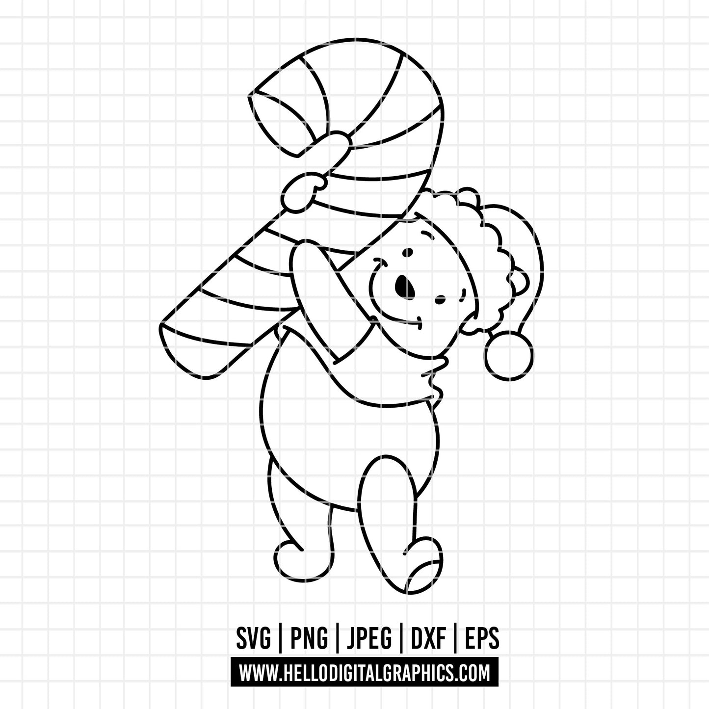 COD4151 - Christmas pooh svg, Winnie Pooh  svg, Winnie Pooh christmas cut file, disney svg, disney christmas svg