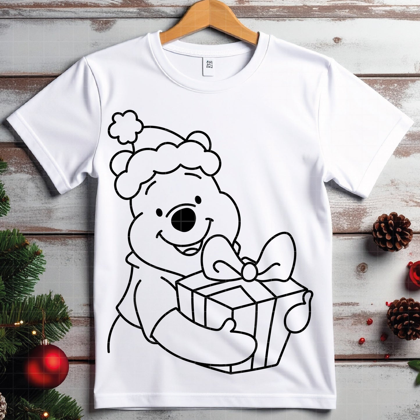 COD4152 - Christmas pooh svg, Winnie Pooh  svg, Winnie Pooh christmas cut file, disney svg, disney christmas svg