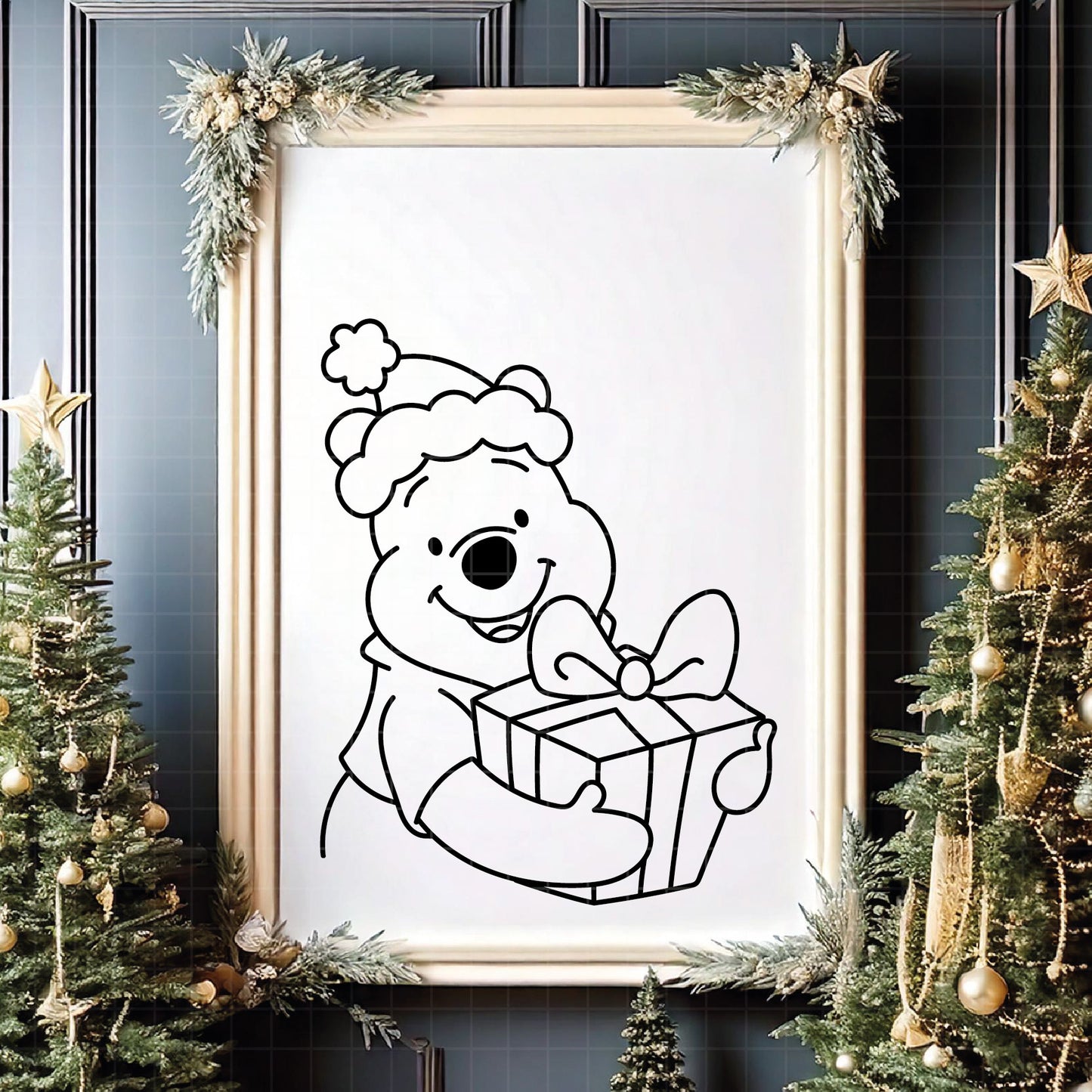COD4152 - Christmas pooh svg, Winnie Pooh  svg, Winnie Pooh christmas cut file, disney svg, disney christmas svg