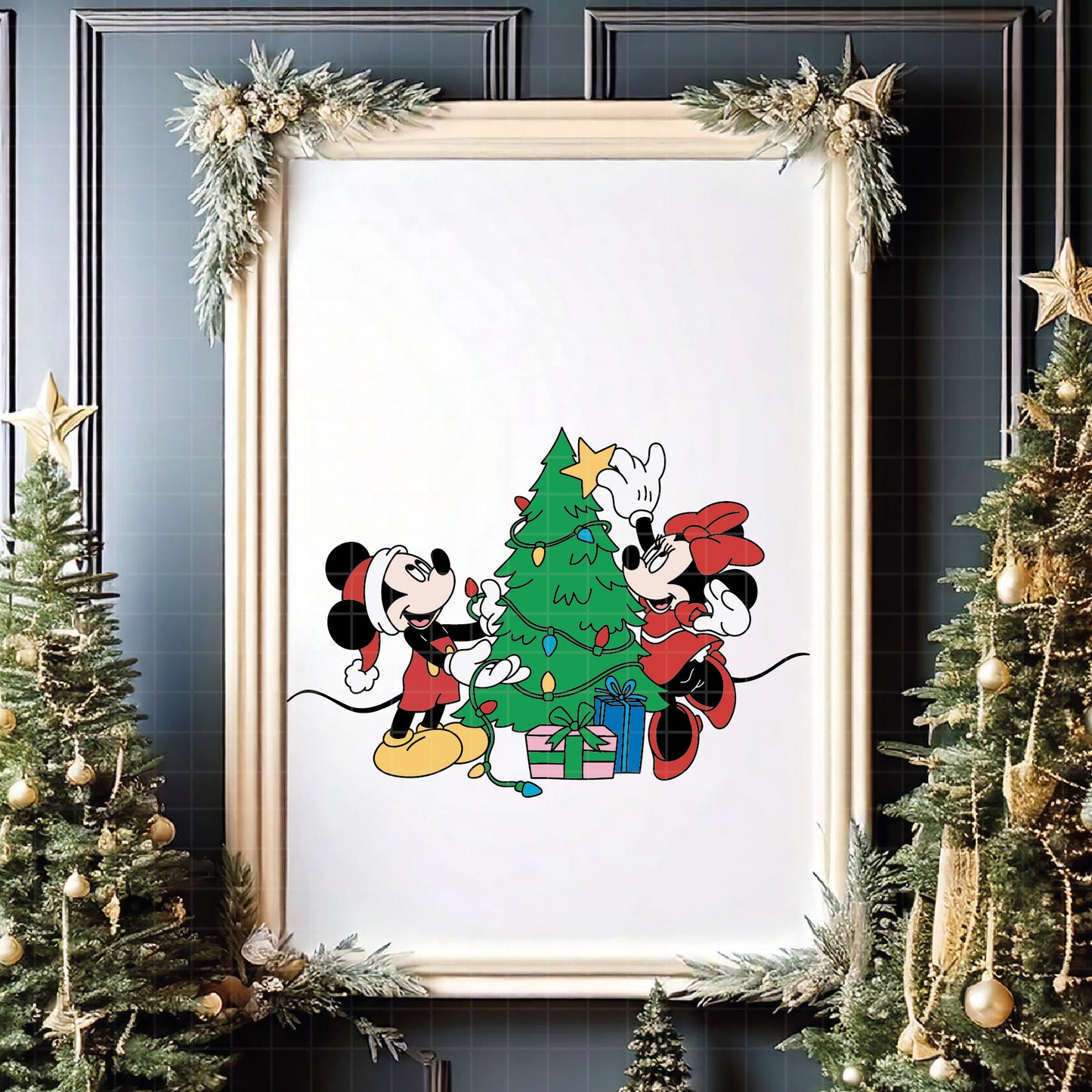 COD4153 - Mickey and minnie christmas svg, Disney svg, mickey svg, minnie svg, Silhouette, Cricut