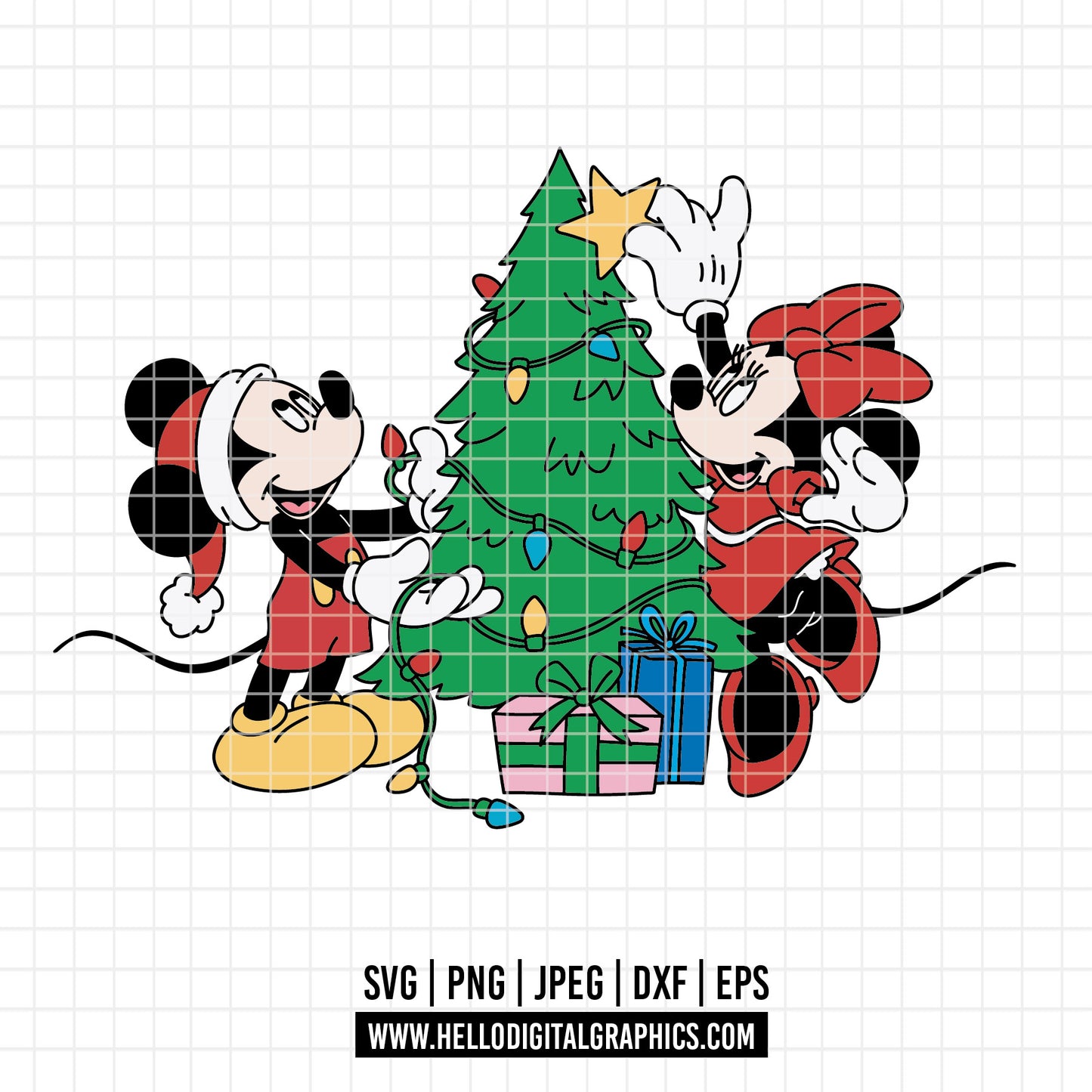 COD4153 - Mickey and minnie christmas svg, Disney svg, mickey svg, minnie svg, Silhouette, Cricut