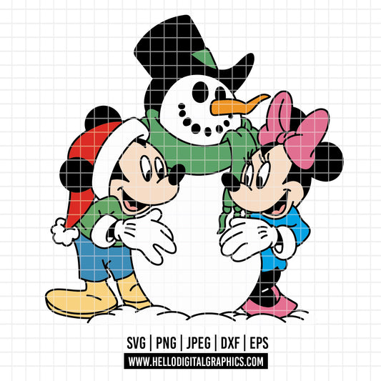 COD4154 - Mickey and minnie christmas svg, Disney svg, mickey svg, minnie svg, Silhouette, Cricut