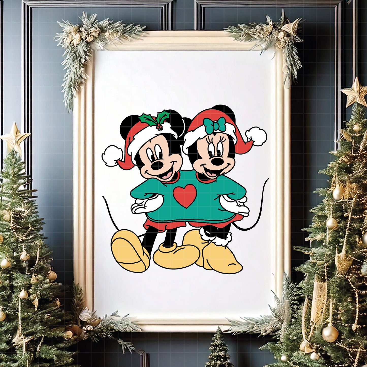 COD4155 - Mickey and minnie christmas svg, Disney svg, mickey svg, minnie svg, Silhouette, Cricut