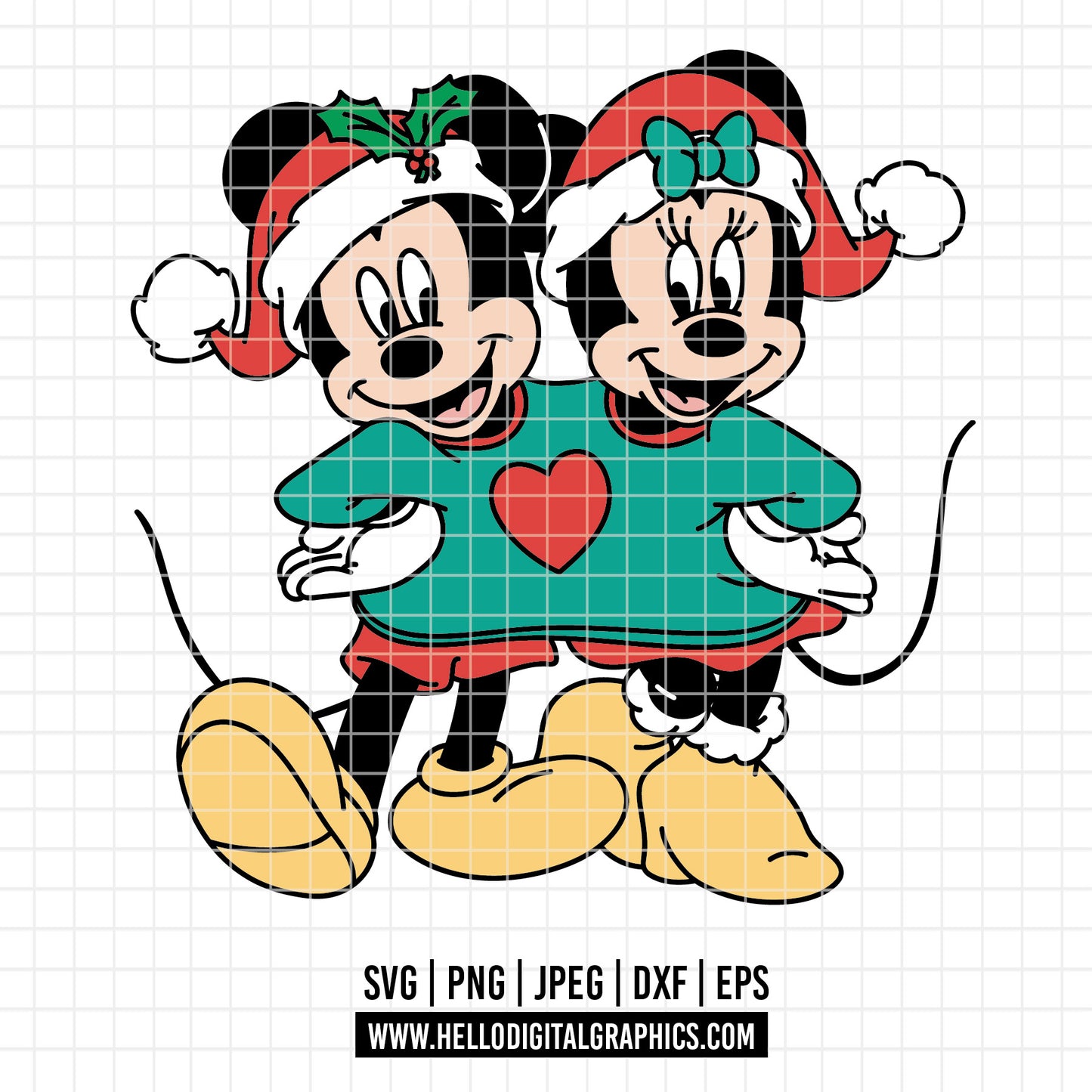 COD4155 - Mickey and minnie christmas svg, Disney svg, mickey svg, minnie svg, Silhouette, Cricut