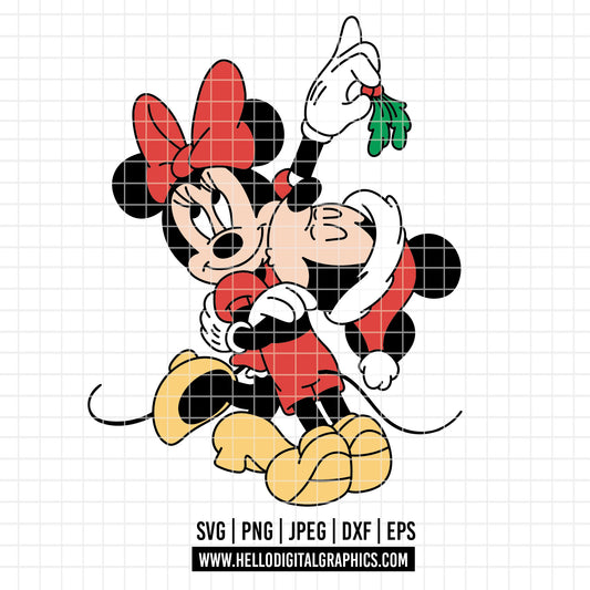 COD4156 - Mickey and minnie christmas svg, Disney svg, mickey svg, minnie svg, Silhouette, Cricut