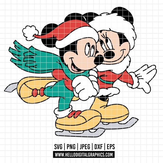 COD4157 - Mickey and minnie christmas svg, Disney svg, mickey svg, minnie svg, Silhouette, Cricut