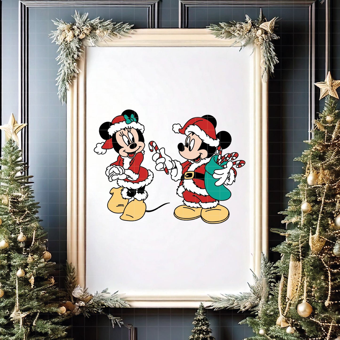 COD4158 - Mickey and minnie christmas svg, Disney svg, mickey svg, minnie svg, Silhouette, Cricut