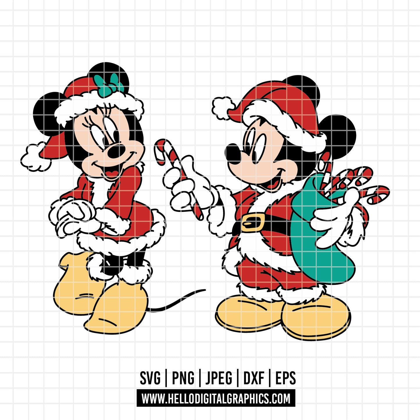 COD4158 - Mickey and minnie christmas svg, Disney svg, mickey svg, minnie svg, Silhouette, Cricut