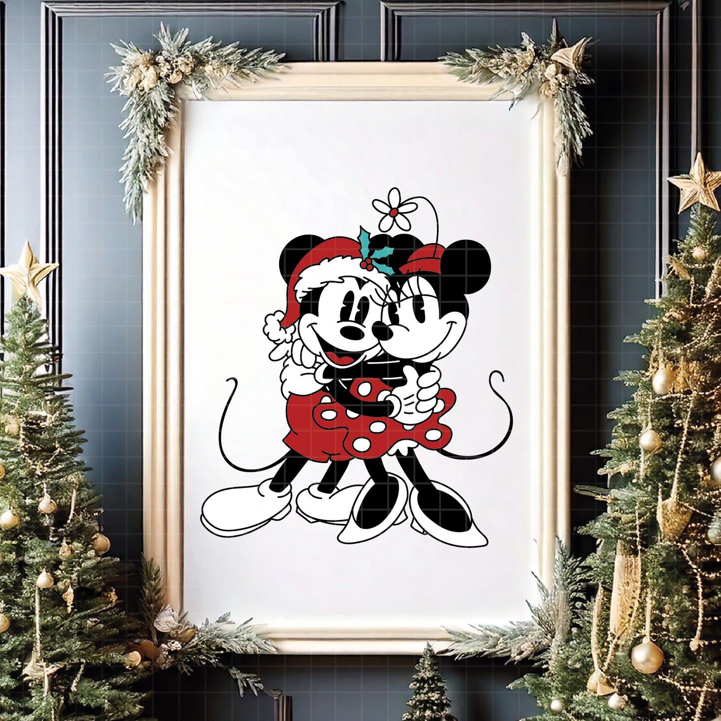 COD4159 - Mickey and minnie christmas svg, Disney svg, mickey svg, minnie svg, Silhouette, Cricut