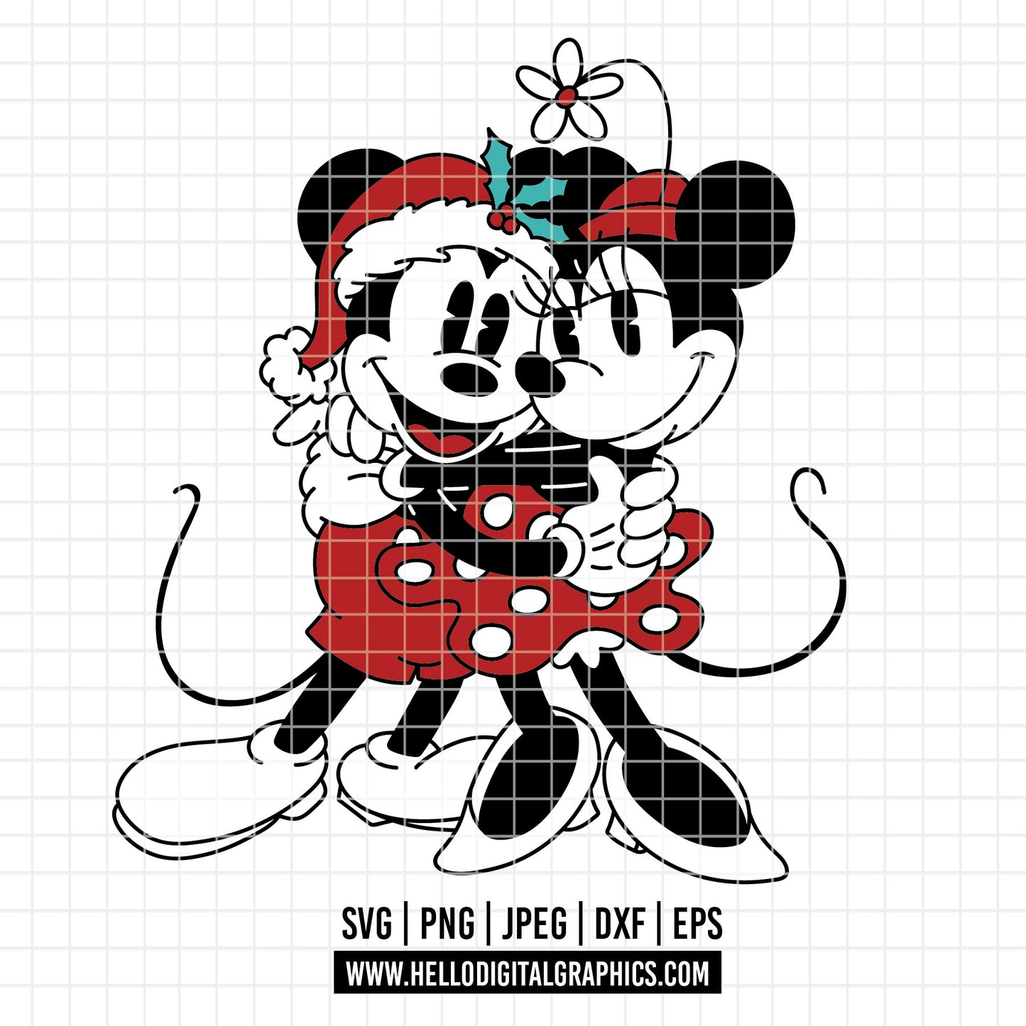 COD4159 - Mickey and minnie christmas svg, Disney svg, mickey svg, minnie svg, Silhouette, Cricut