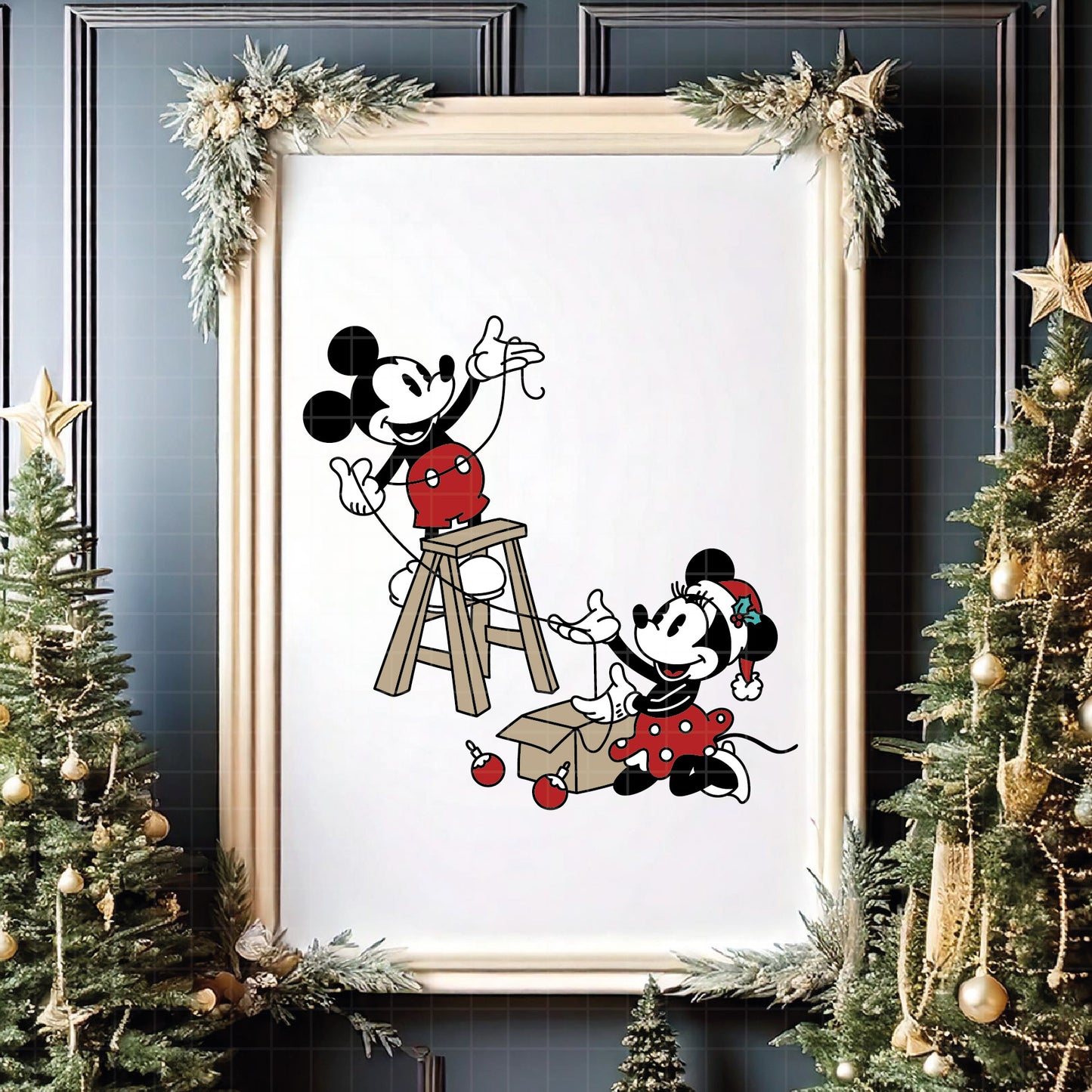 COD4160 - Mickey and minnie christmas svg, Disney svg, mickey svg, minnie svg, Silhouette, Cricut