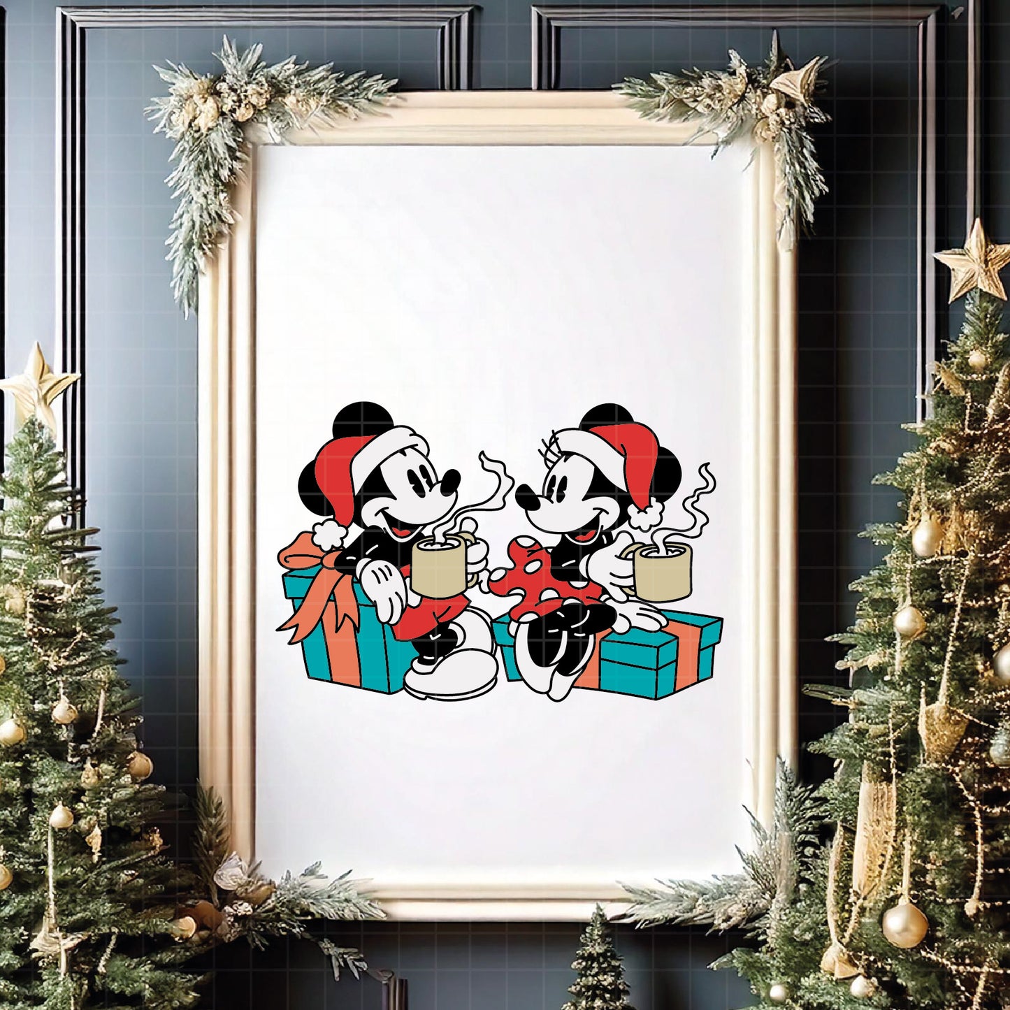 COD4161 - Mickey and minnie christmas svg, Disney svg, mickey svg, minnie svg, Silhouette, Cricut
