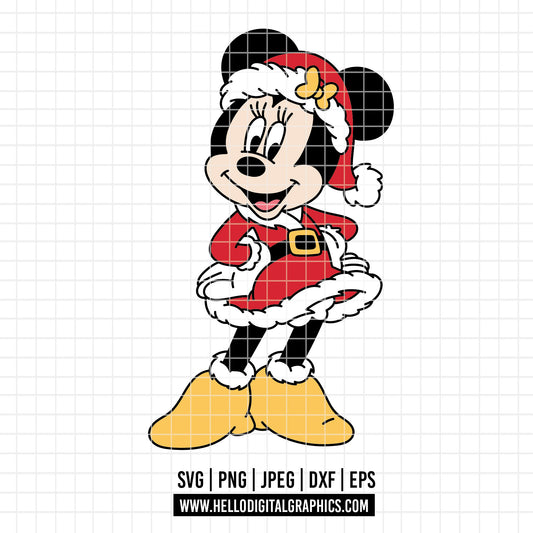 COD4163 - Minnie christmas svg, Disney svg, mickey svg, minnie svg, Silhouette, Cricut