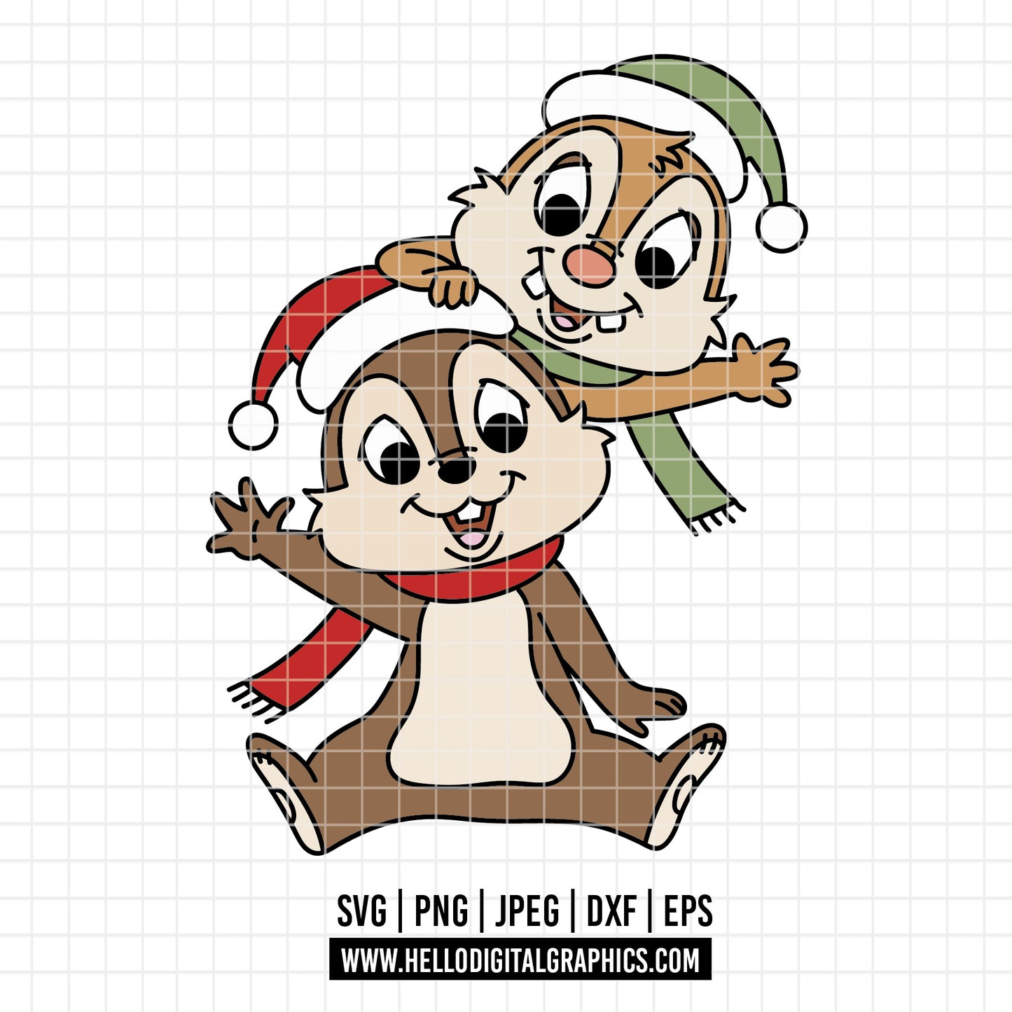 COD4167 - Chip and Dale Christmas Svg, chip Svg cut file for Cricut, Chip and Dale png, Double Trouble svg