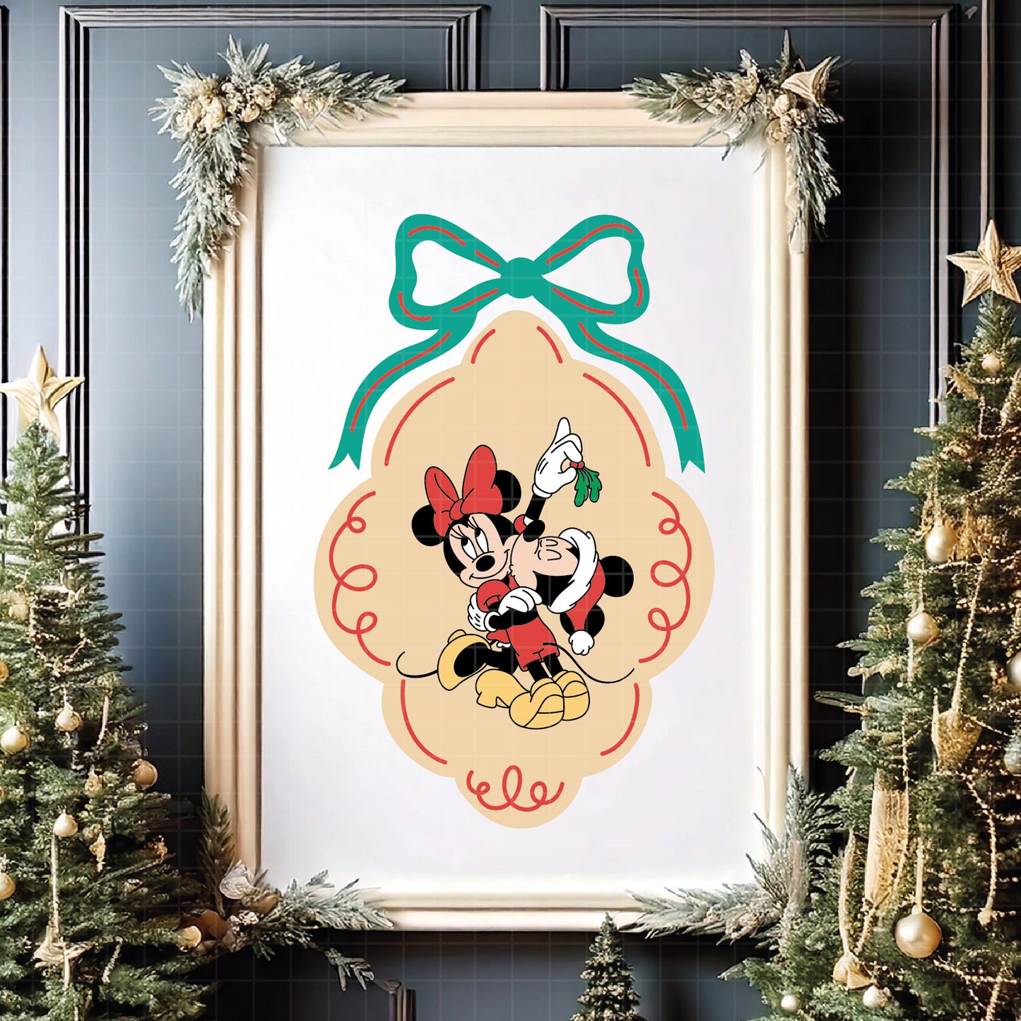 COD4169 - Mickey and minnie christmas svg, Disney svg, mickey svg, minnie svg, Silhouette, Cricut