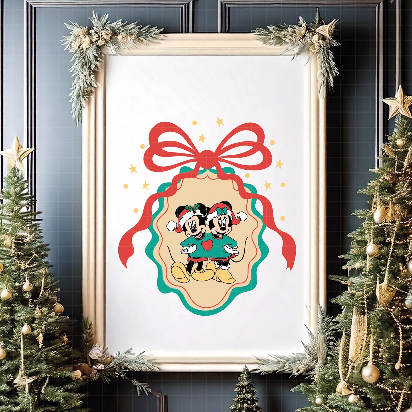 COD4170 - Mickey and minnie christmas svg, Disney svg, mickey svg, minnie svg, Silhouette, Cricut