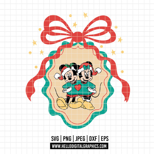 COD4170 - Mickey and minnie christmas svg, Disney svg, mickey svg, minnie svg, Silhouette, Cricut