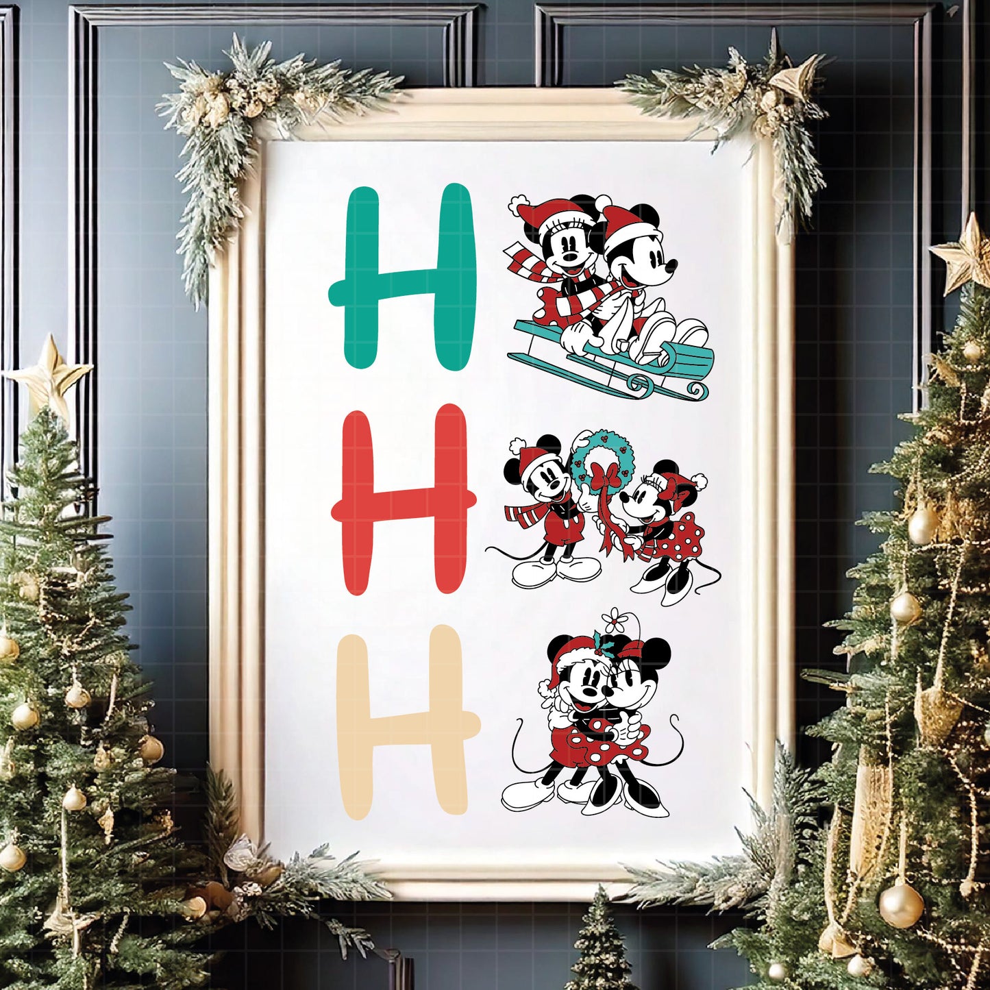 COD4171 - Mickey and minnie christmas svg, Disney svg, mickey svg, minnie svg, Silhouette, Cricut