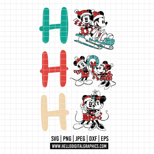 COD4171 - Mickey and minnie christmas svg, Disney svg, mickey svg, minnie svg, Silhouette, Cricut