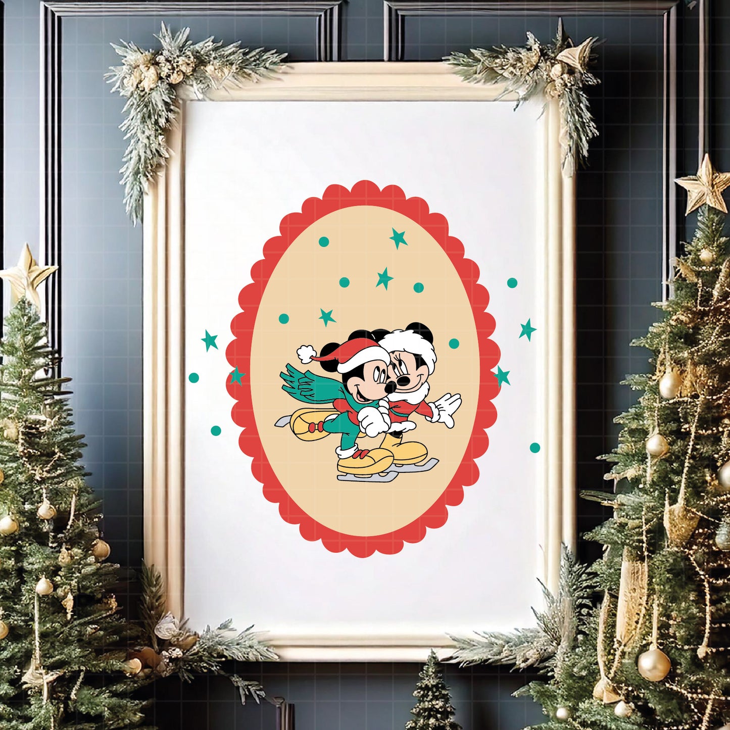 COD4172 - Mickey and minnie christmas svg, Disney svg, mickey svg, minnie svg, Silhouette, Cricut