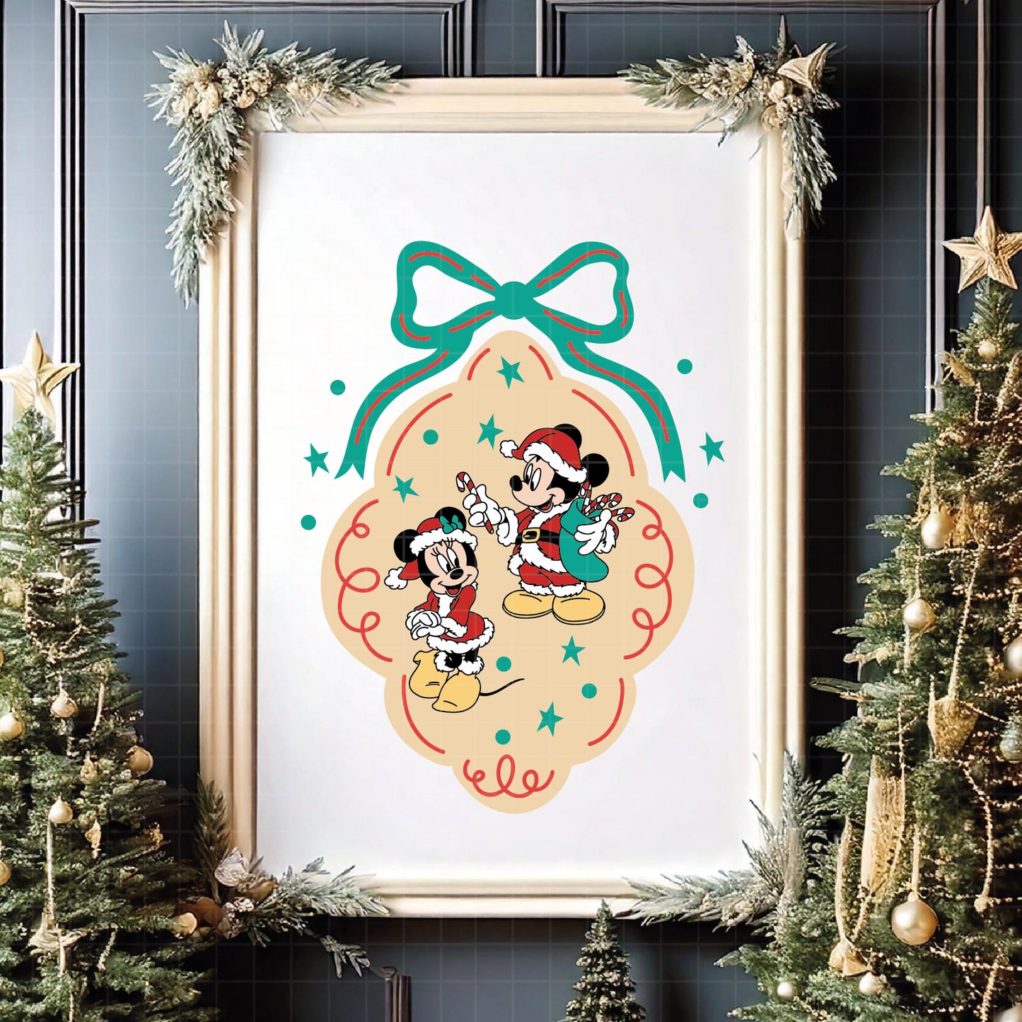 COD4173 - Mickey and minnie christmas svg, Disney svg, mickey svg, minnie svg, Silhouette, Cricut
