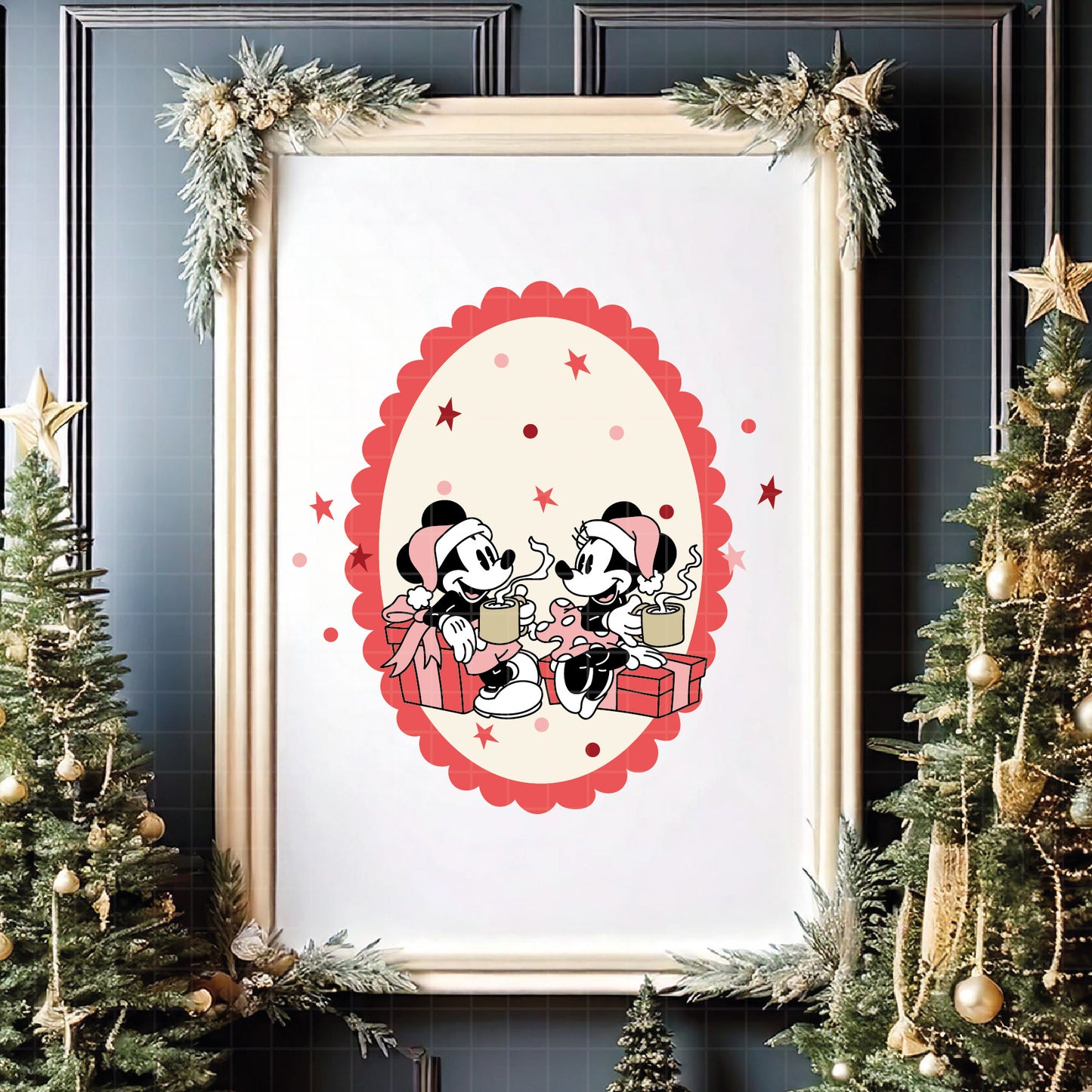 COD4176 - Mickey and minnie christmas svg, Disney svg, mickey svg, minnie svg, Silhouette, Cricut