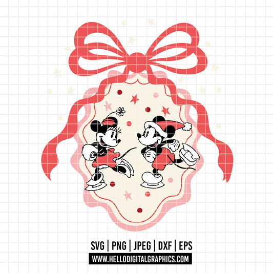 COD4180 - Mickey and minnie christmas svg, Disney svg, mickey svg, minnie svg, Silhouette, Cricut