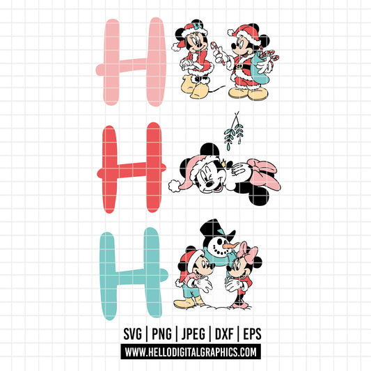 COD4182 - Mickey and minnie christmas svg, Disney svg, mickey svg, minnie svg, Silhouette, Cricut