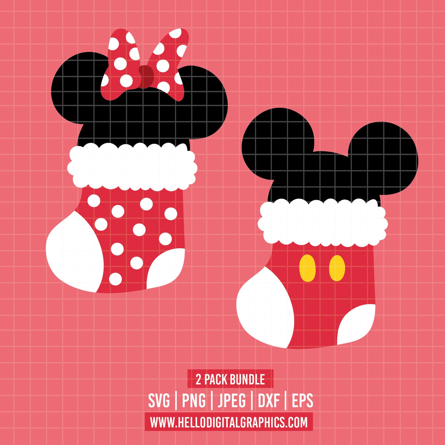COD4188 - Mickey and minnie christmas svg, Disney svg, mickey svg, minnie svg, Silhouette, Cricut