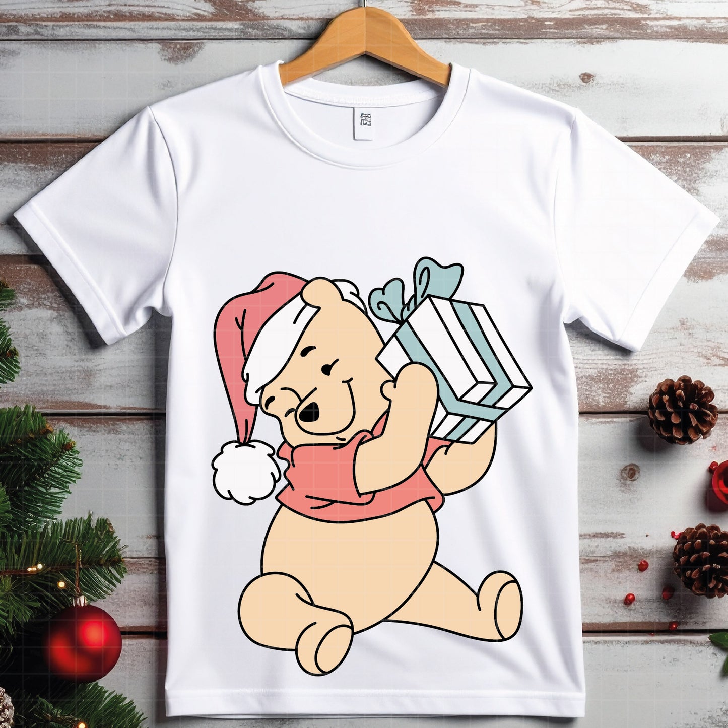 COD4189 - Christmas pooh svg, Winnie Pooh  svg, Winnie Pooh christmas cut file, disney svg, disney christmas sv