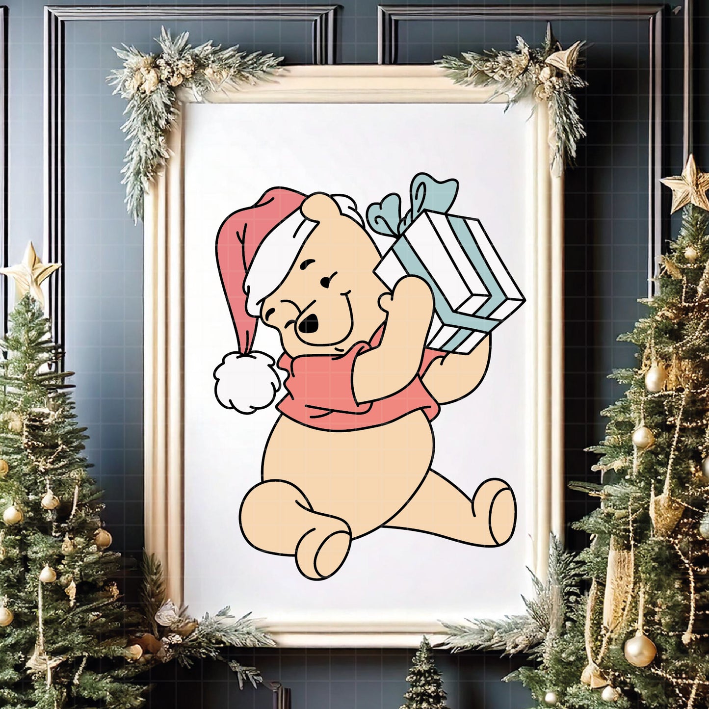COD4189 - Christmas pooh svg, Winnie Pooh  svg, Winnie Pooh christmas cut file, disney svg, disney christmas sv