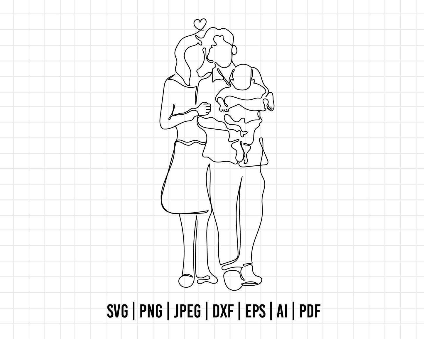 COD419- Family svg, family outline svg, baby svg