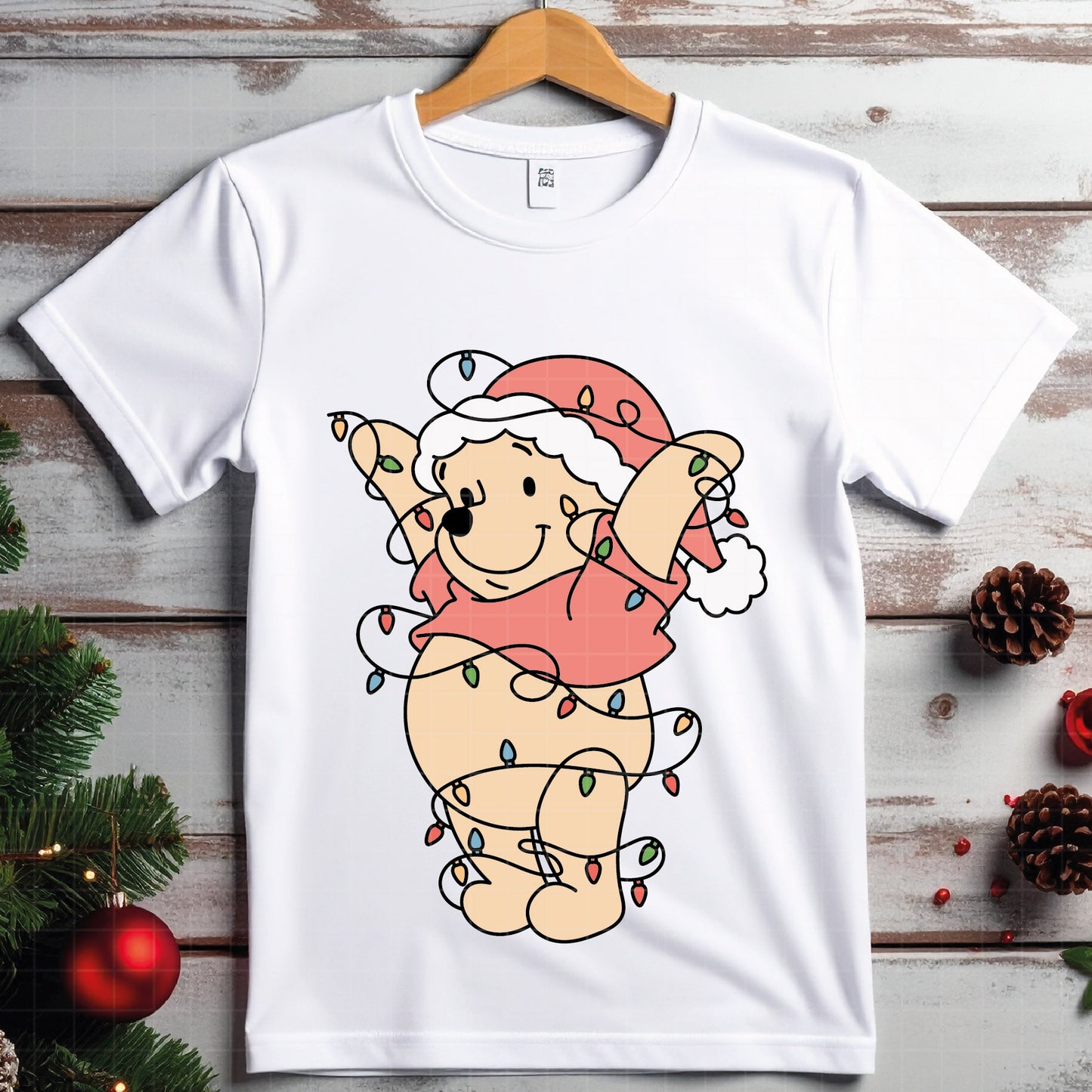 COD4190 - Christmas pooh svg, Winnie Pooh  svg, Winnie Pooh christmas cut file, disney svg, disney christmas svg