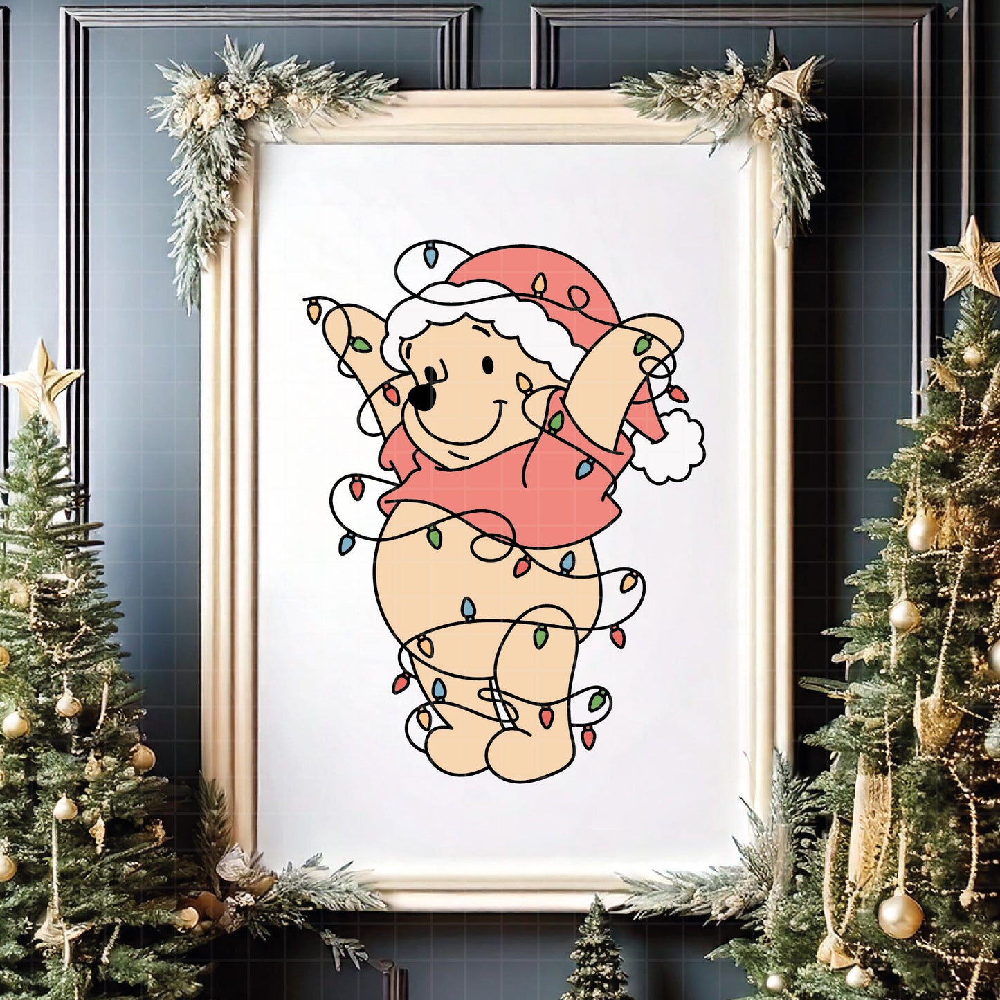 COD4190 - Christmas pooh svg, Winnie Pooh  svg, Winnie Pooh christmas cut file, disney svg, disney christmas svg