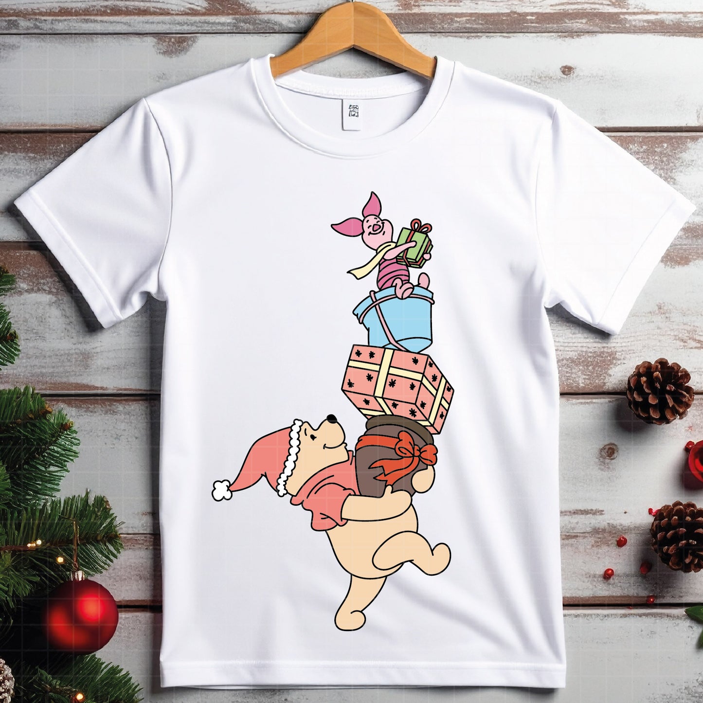 COD4191 - Christmas pooh svg, Winnie Pooh  svg, Winnie Pooh christmas cut file, disney svg, disney christmas svg