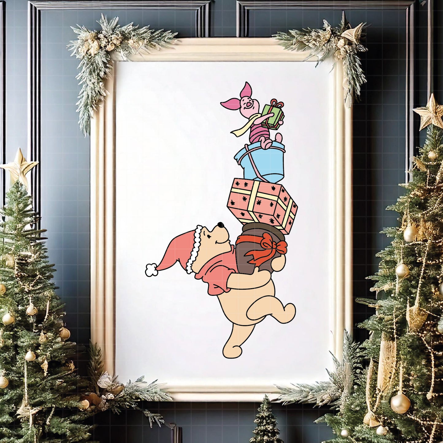 COD4191 - Christmas pooh svg, Winnie Pooh  svg, Winnie Pooh christmas cut file, disney svg, disney christmas svg