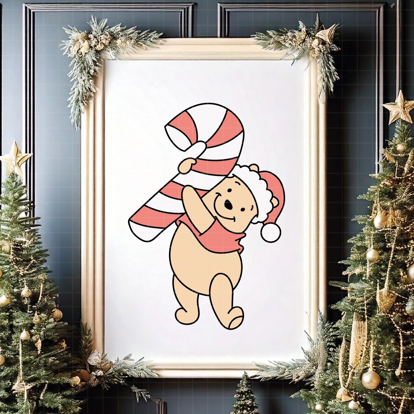 COD4192 - Christmas pooh svg, Winnie Pooh  svg, Winnie Pooh christmas cut file, disney svg, disney christmas svg