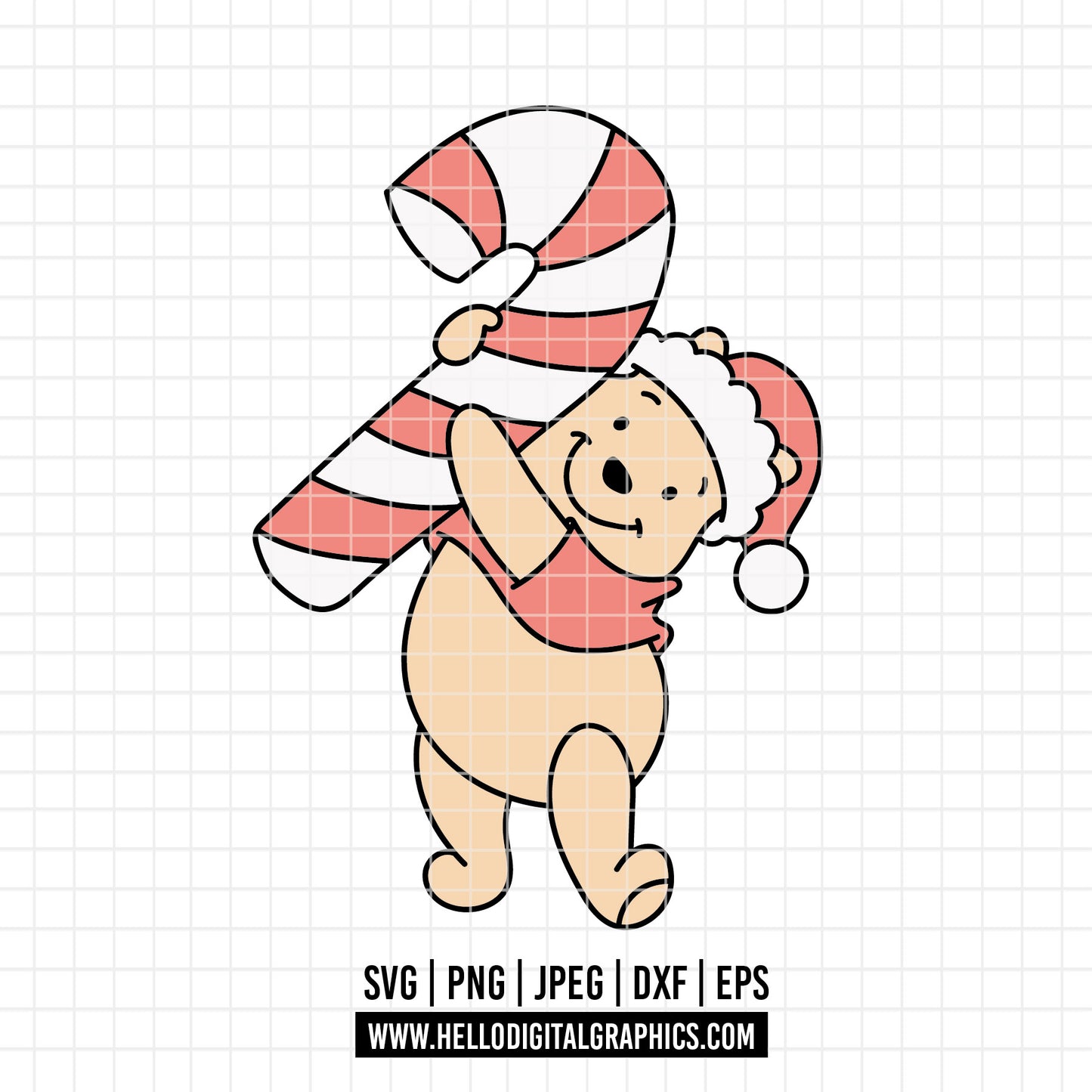 COD4192 - Christmas pooh svg, Winnie Pooh  svg, Winnie Pooh christmas cut file, disney svg, disney christmas svg