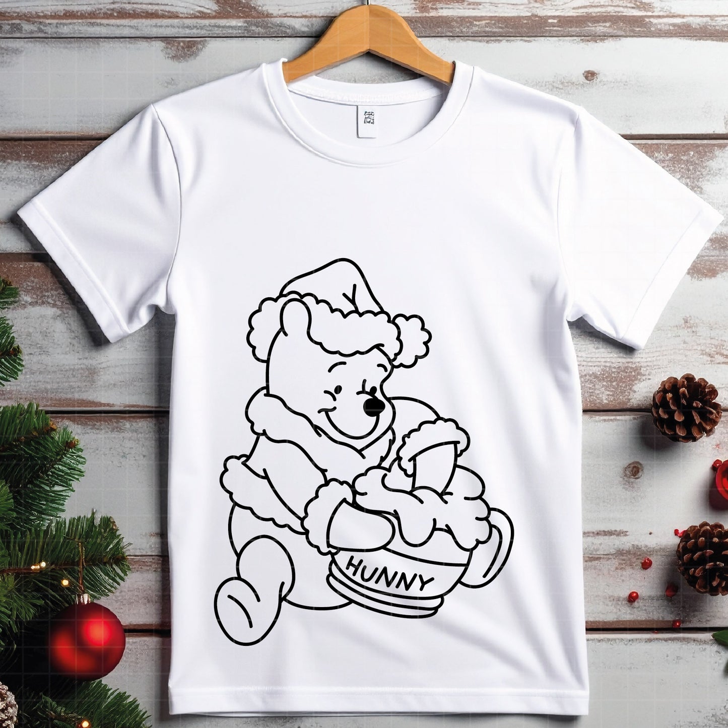 COD4216 - Pooh svg, Winnie Pooh  svg, Winnie Pooh christmas cut file, disney svg, disney christmas svg