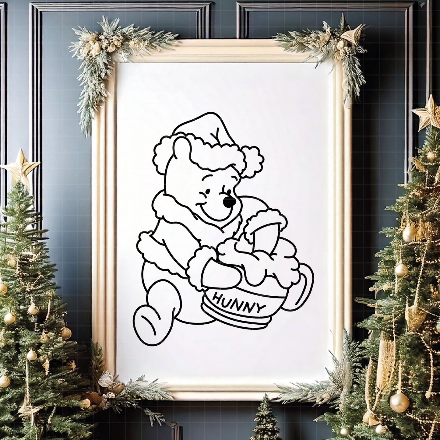 COD4216 - Pooh svg, Winnie Pooh  svg, Winnie Pooh christmas cut file, disney svg, disney christmas svg