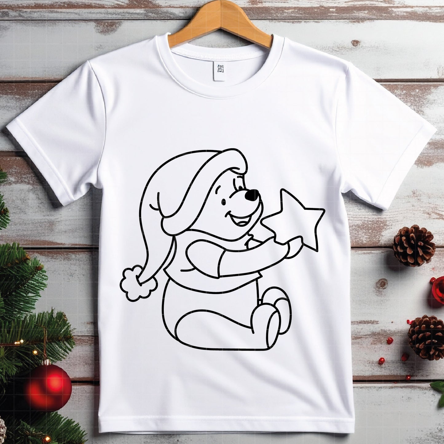 COD4217 - Pooh svg, Winnie Pooh  svg, Winnie Pooh christmas cut file, disney svg, disney christmas svg