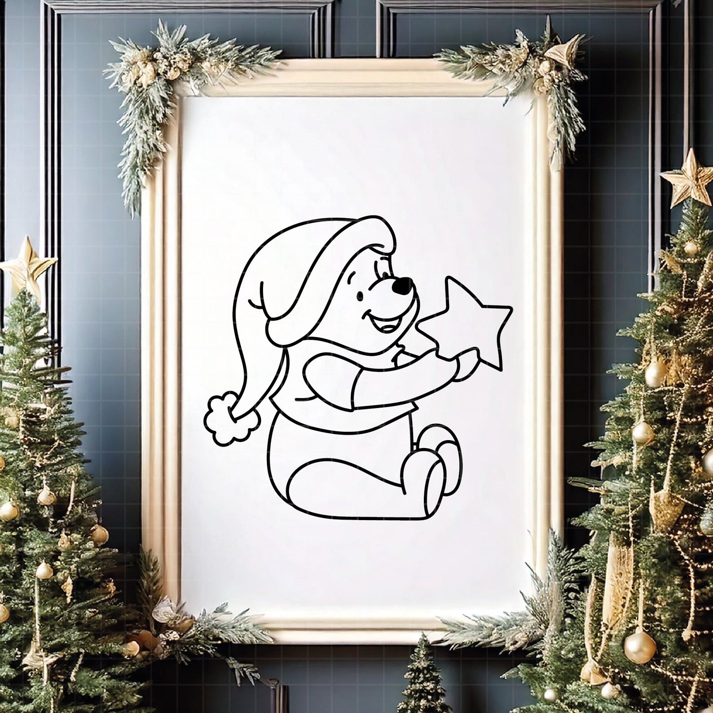 COD4217 - Pooh svg, Winnie Pooh  svg, Winnie Pooh christmas cut file, disney svg, disney christmas svg