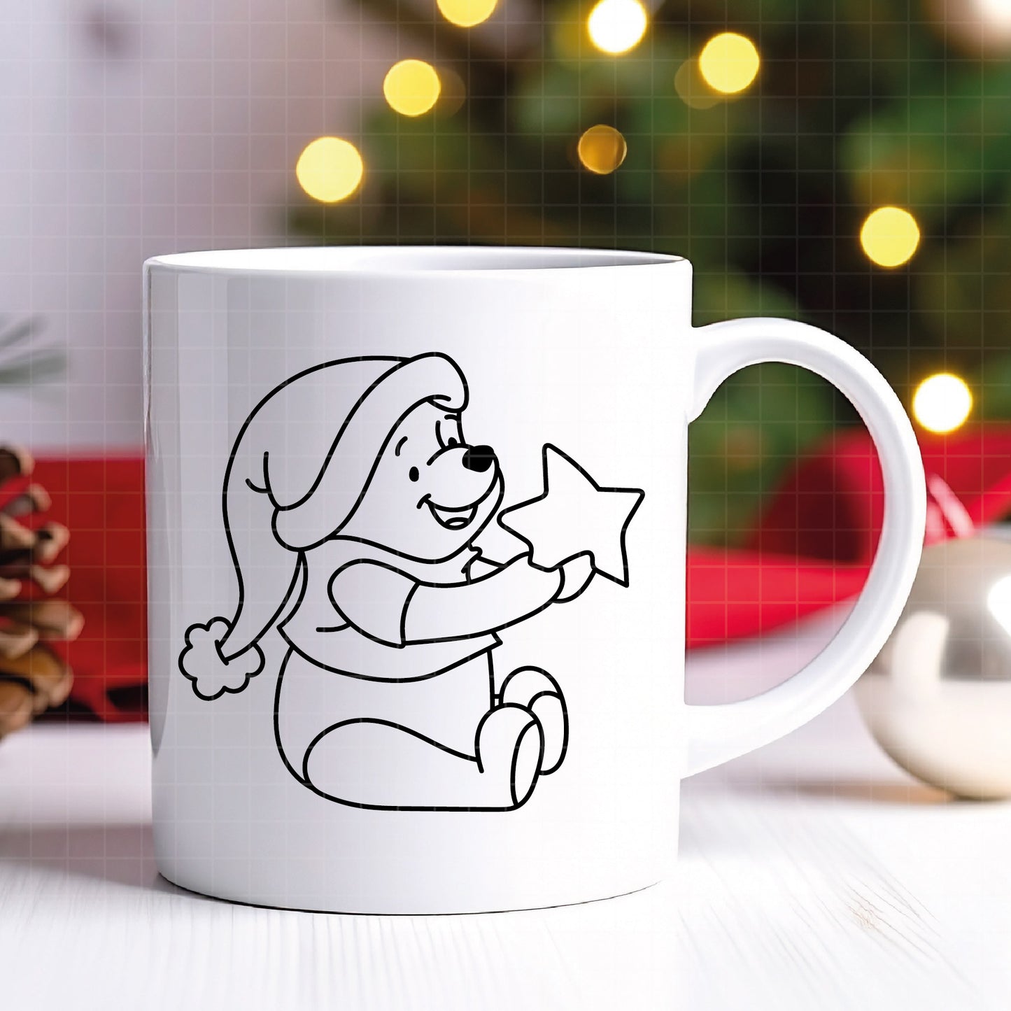COD4217 - Pooh svg, Winnie Pooh  svg, Winnie Pooh christmas cut file, disney svg, disney christmas svg